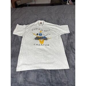 Vintage Eagles Nest Theater T Shirt Mens L Gray Fruit of the Loom Best